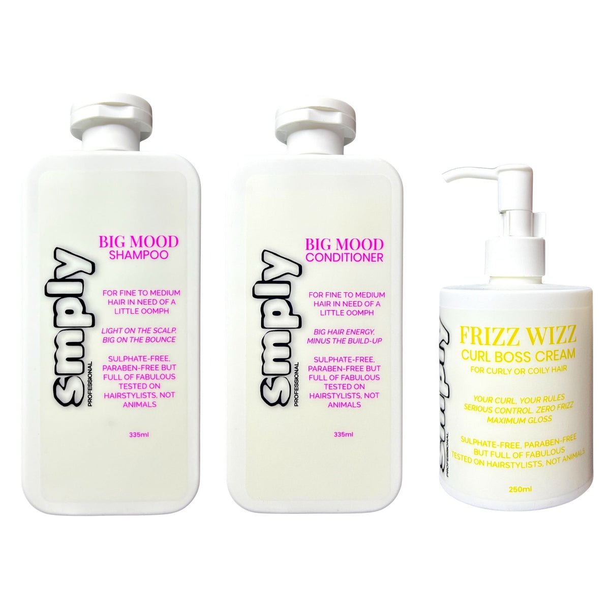 Smply Big Mood Volume & Curl Trio – Sulphate-Free Lift & Definition