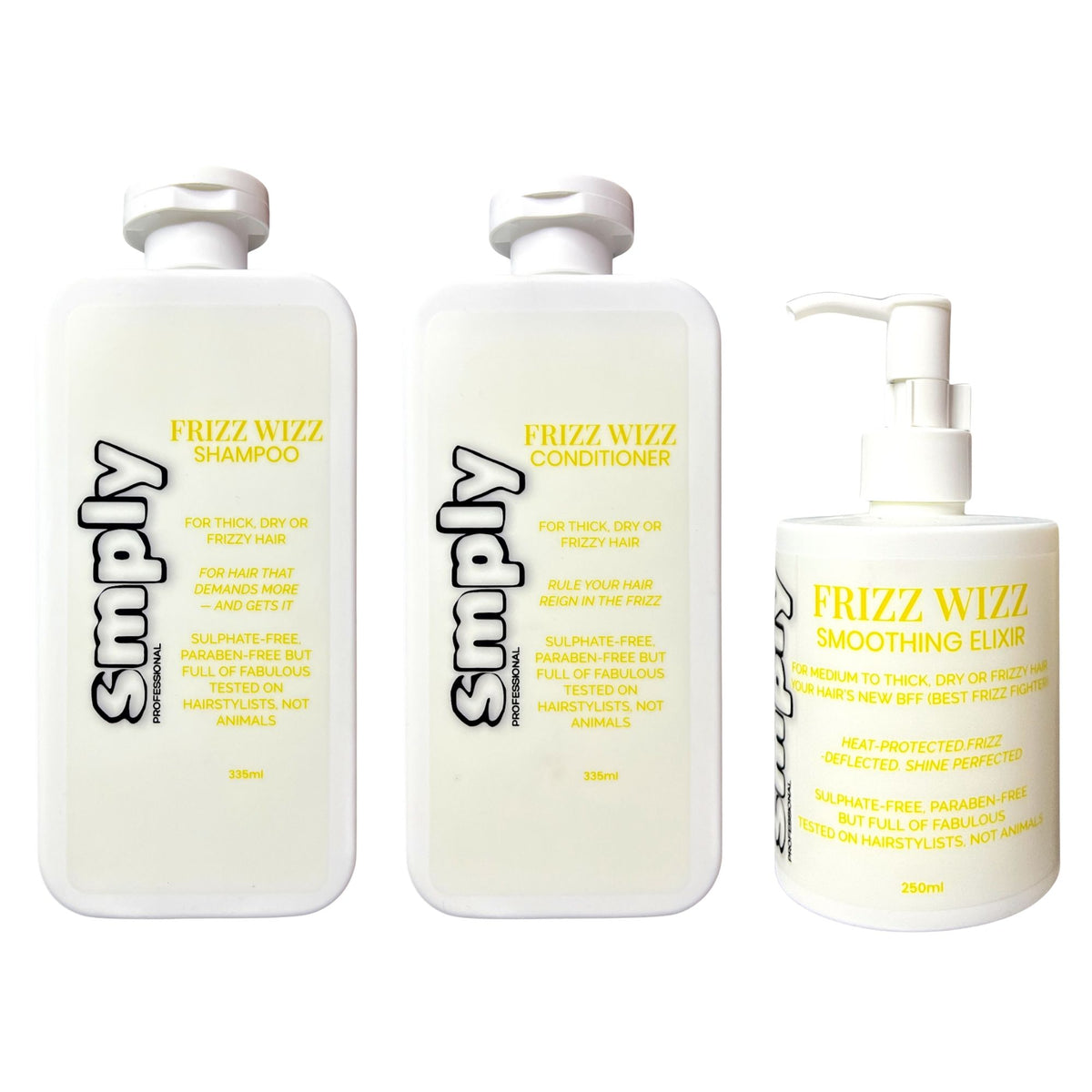 Smply Frizz Wizz Smooth & Shine Trio – Sulphate-Free Frizz Control