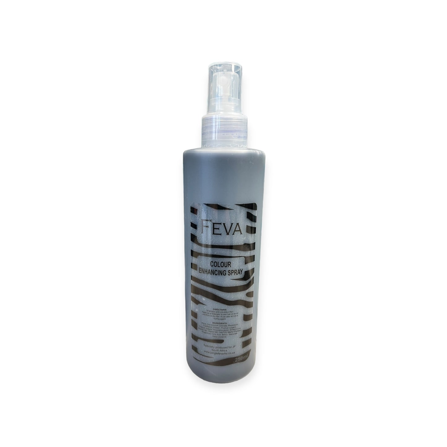 Jungle Fever Feva Grey Spray for neutralizing yellow tones in blonde, grey, or silver hair.