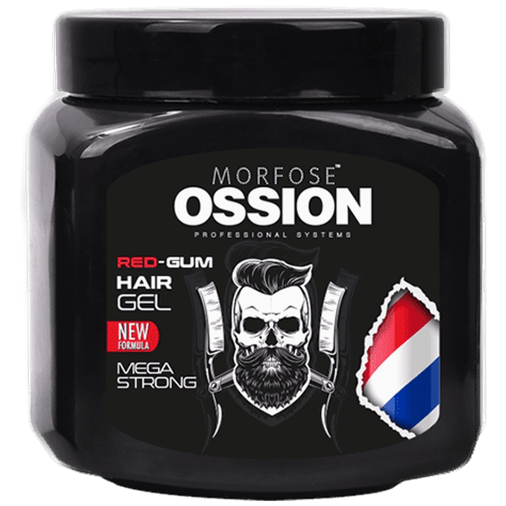 OSSION P.B.L. Mega Strong Hair Gel Red Gum 750ml | Salon-Size Maximum Hold Styling Gel