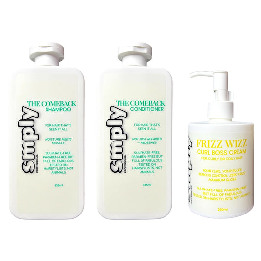 Smply The Comeback Repair & Curl Defining Trio – Sulphate-Free Care