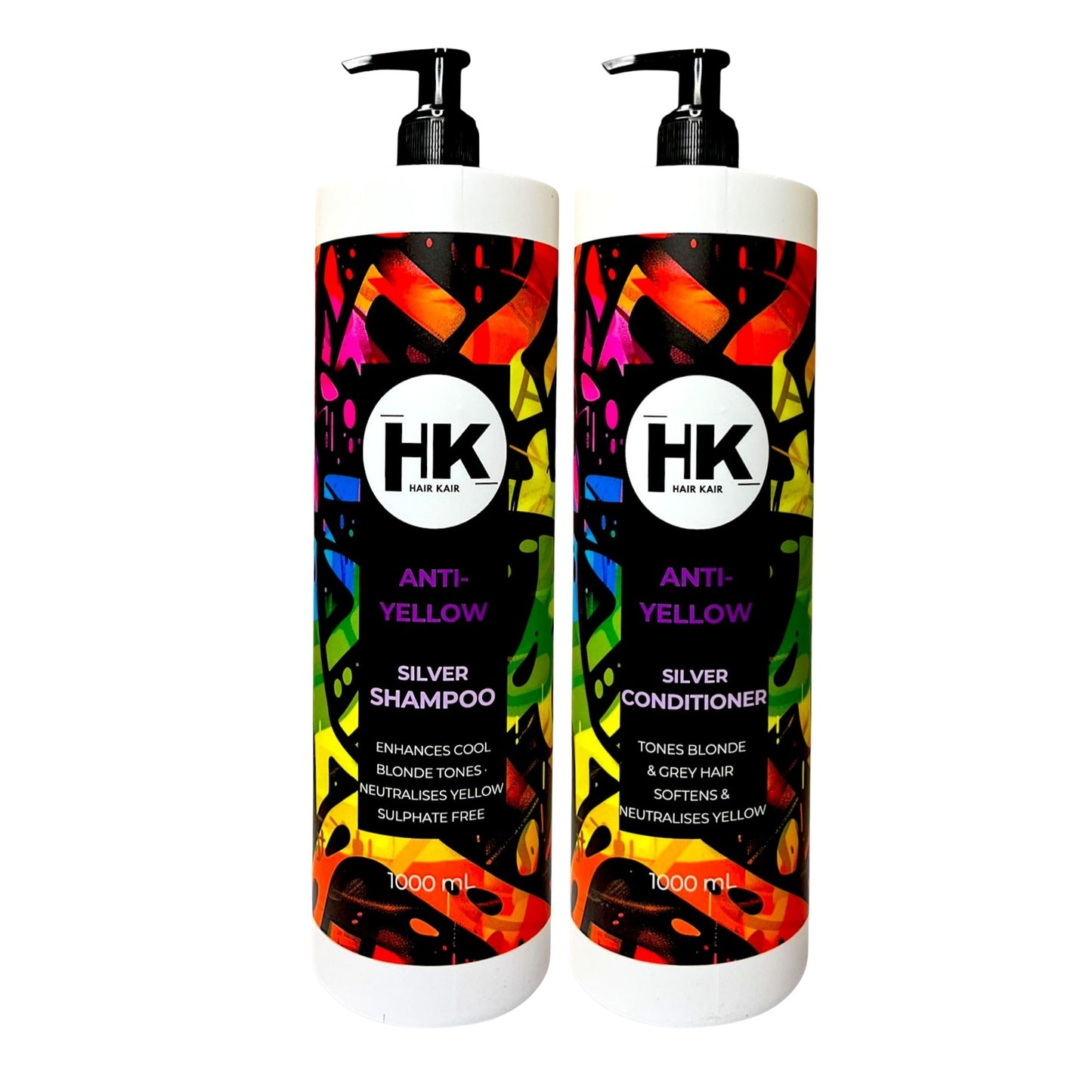 HK Anti-Yellow Silver Shampoo & Conditioner 1000ml Duo