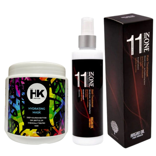 HK Hydrating Mask 500ml & Lily 11-in-1 Moisture Repair Hair Care Duo (250ml)