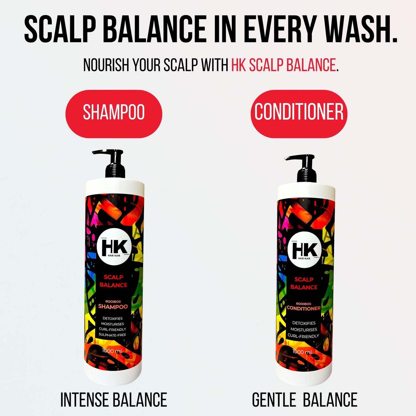 HK Rooibos Shampoo & Conditioner 1l Combo - Scalp Balance & Moisture