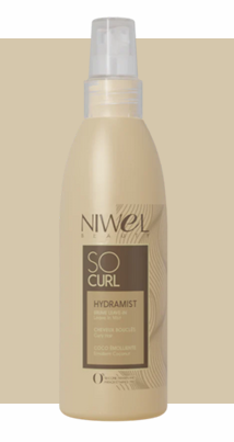 Niwel Hydramist 200ml, providing instant hydration and shine for curly and relaxed hair.